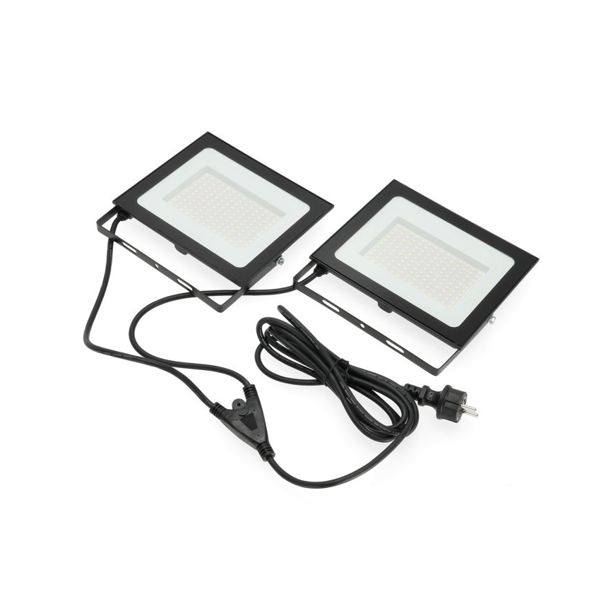 LED Statiiviga prožektor TIGRA 2xLED/100W/230V 4000K IP54 must/kollane