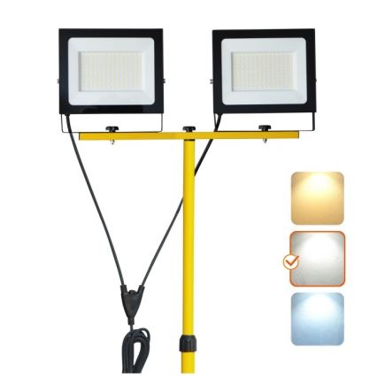 LED Statiiviga prožektor TIGRA 2xLED/100W/230V 4000K IP54 must/kollane