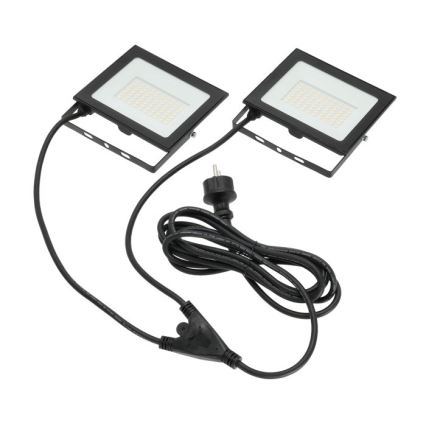 LED Statiiviga prožektor TIGRA 2xLED/50W/230V 4000K IP54 must/kollane
