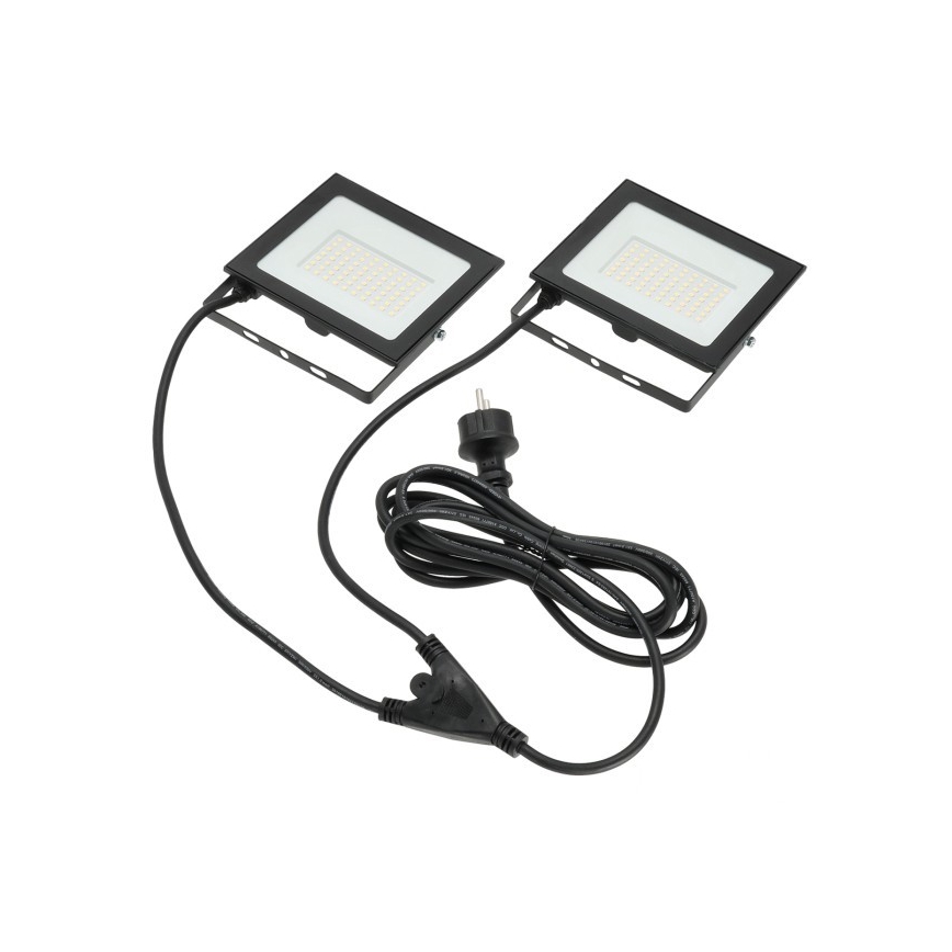 LED Statiiviga prožektor TIGRA 2xLED/50W/230V 4000K IP54 must/kollane
