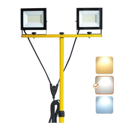 LED Statiiviga prožektor TIGRA 2xLED/50W/230V 4000K IP54 must/kollane