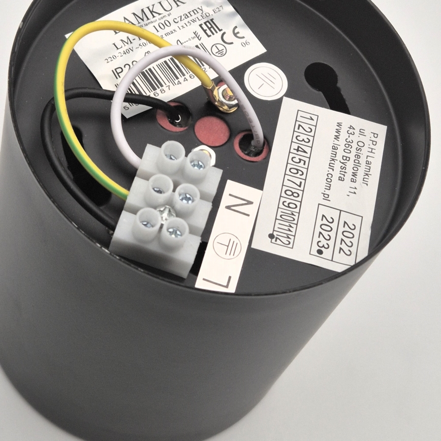 LED punktvalgusti TACO 1xE27/15W/230V must