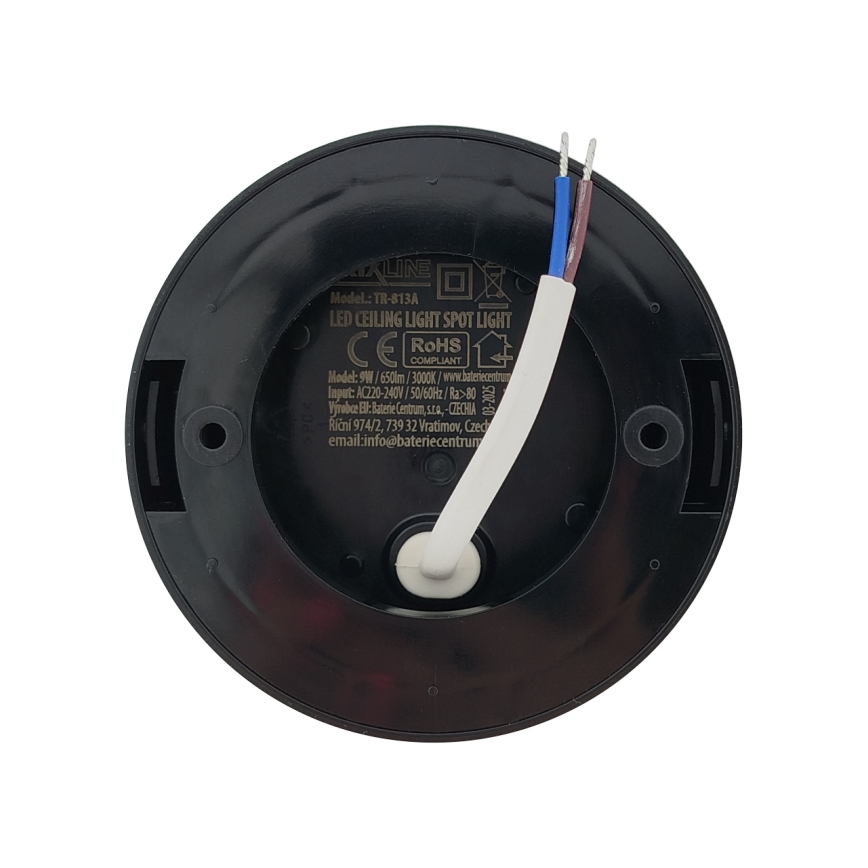 LED suunavalgusti LED/9W/230V Ø 9 cm must