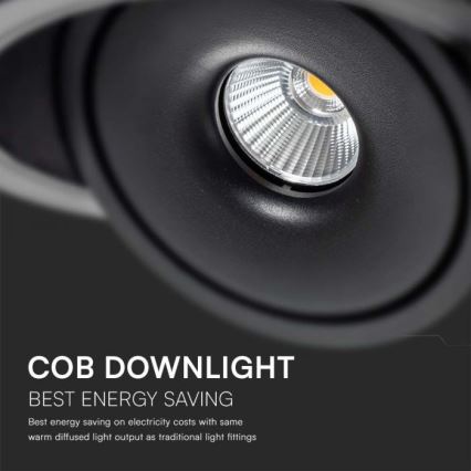 LED Süvistatav kohtvalgusti LED/12W/230V 3000/4000/6400K d. 12 cm must
