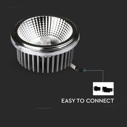 LED Süvistatav kohtvalgusti LED/20W/230V 4000K 40°/20° d. 11 cm läikiv kroom