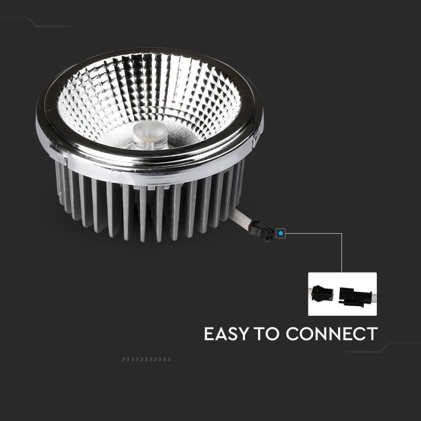 LED Süvistatav kohtvalgusti LED/20W/230V 4000K 40°/20° d. 11 cm läikiv kroom