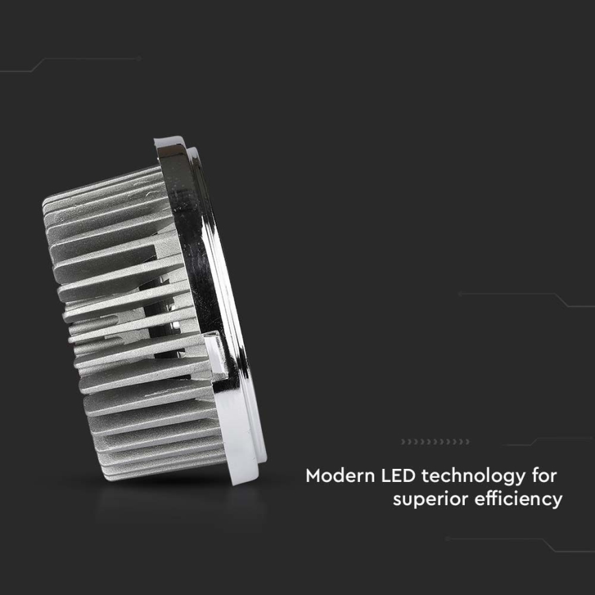 LED Süvistatav kohtvalgusti LED/20W/230V 4000K 40°/20° d. 11 cm läikiv kroom