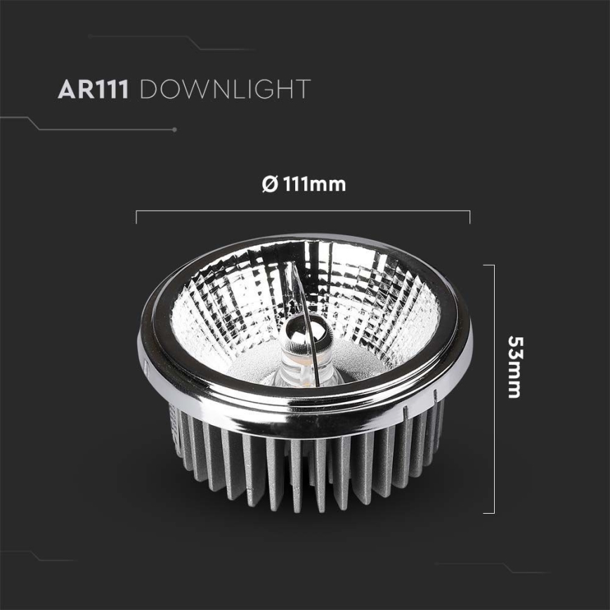 LED Süvistatav kohtvalgusti LED/20W/230V 4000K 40°/20° d. 11 cm läikiv kroom