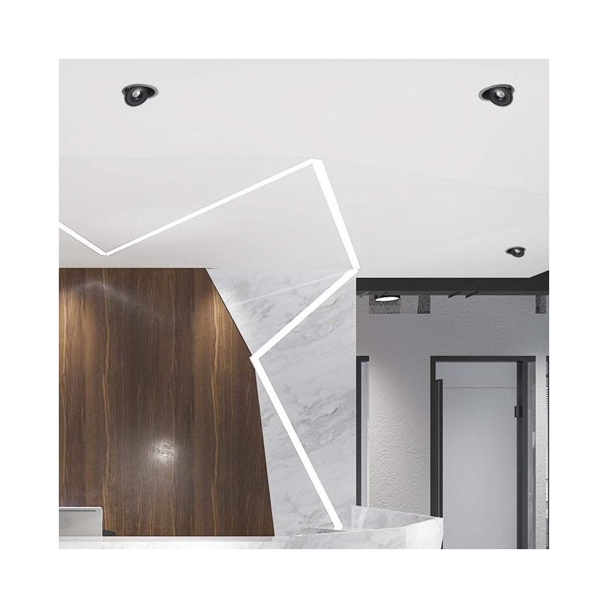 LED Süvistatav kohtvalgusti LED/28W/230V 3000/4000/6400K d. 20 cm must
