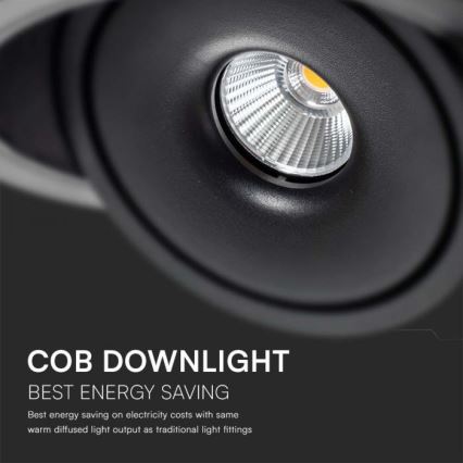 LED Süvistatav kohtvalgusti LED/28W/230V 3000/4000/6400K d. 20 cm must