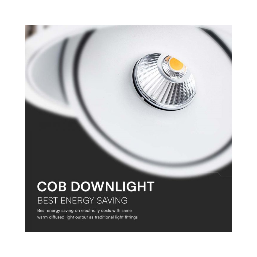 LED Süvistatav kohtvalgusti LED/28W/230V 3000/4000/6400K d. 20 cm valge