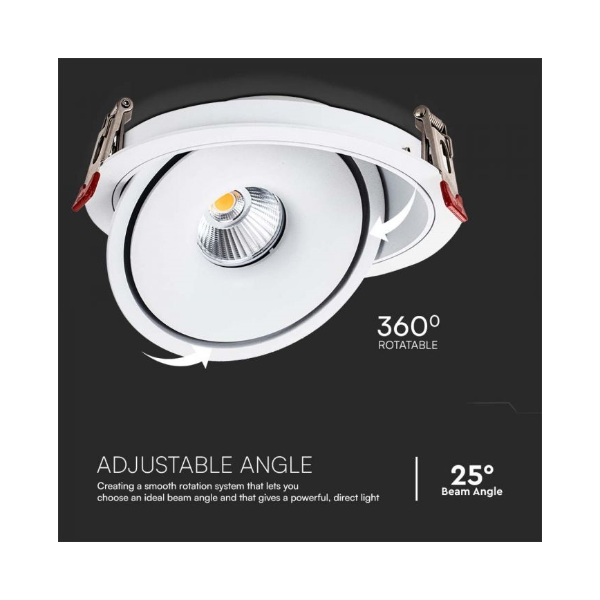 LED Süvistatav kohtvalgusti LED/28W/230V 3000/4000/6400K d. 20 cm valge