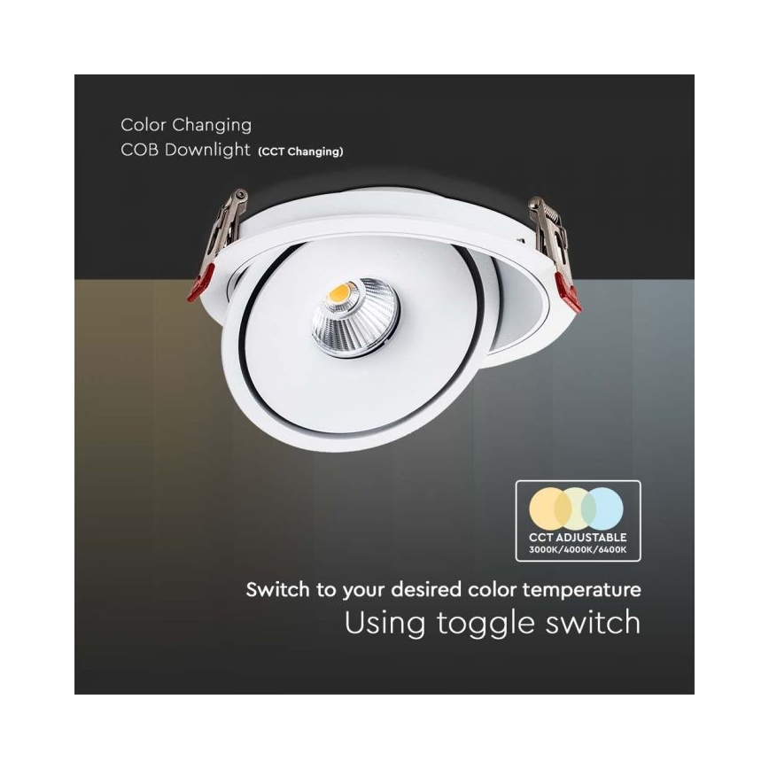 LED Süvistatav kohtvalgusti LED/28W/230V 3000/4000/6400K d. 20 cm valge
