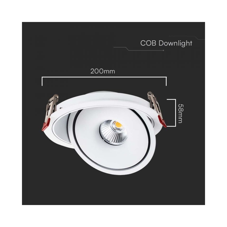 LED Süvistatav kohtvalgusti LED/28W/230V 3000/4000/6400K d. 20 cm valge