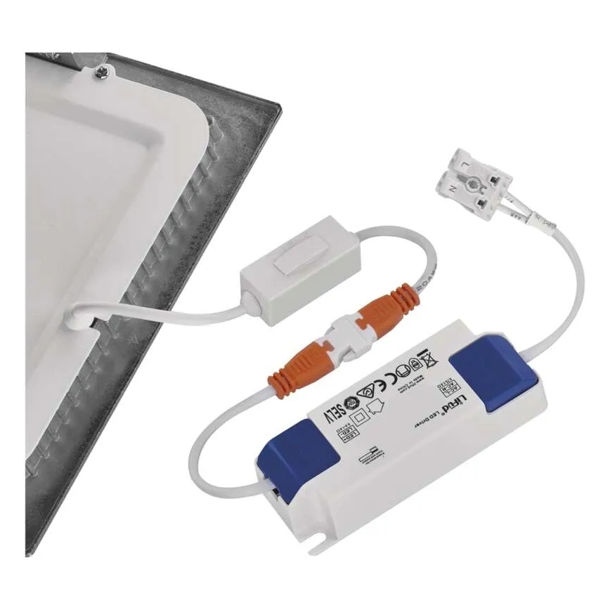 LED süvistatav laelamp NEXXO LED/18W/230V 3000/3500/4000K hõbedane 22,5x22,5 cm