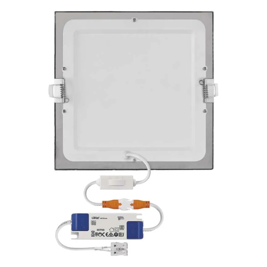 LED süvistatav laelamp NEXXO LED/18W/230V 3000/3500/4000K hõbedane 22,5x22,5 cm