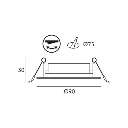 LED süvistatav laevalgusti BRINO LED/3/5/7W/230V 3000/4000/6500K valge