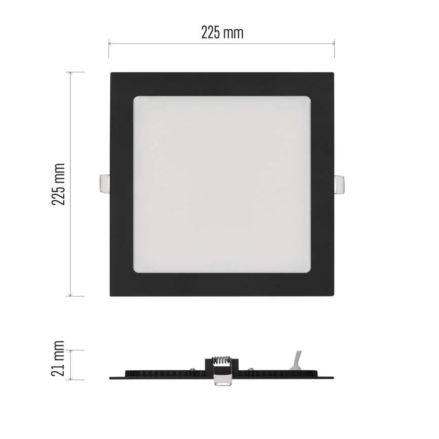 LED süvistatav laevalgusti NEXXO LED/18W/230V 3000/3500/4000K must 22,5 x 22,5 cm