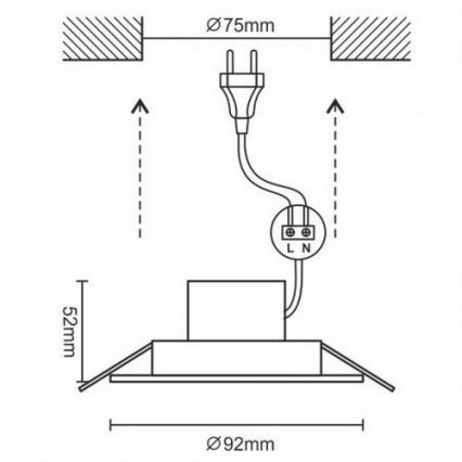 LED Süvistatav laevalgusti vannituppa LED/7W/230V 4000K hõbedane IP44