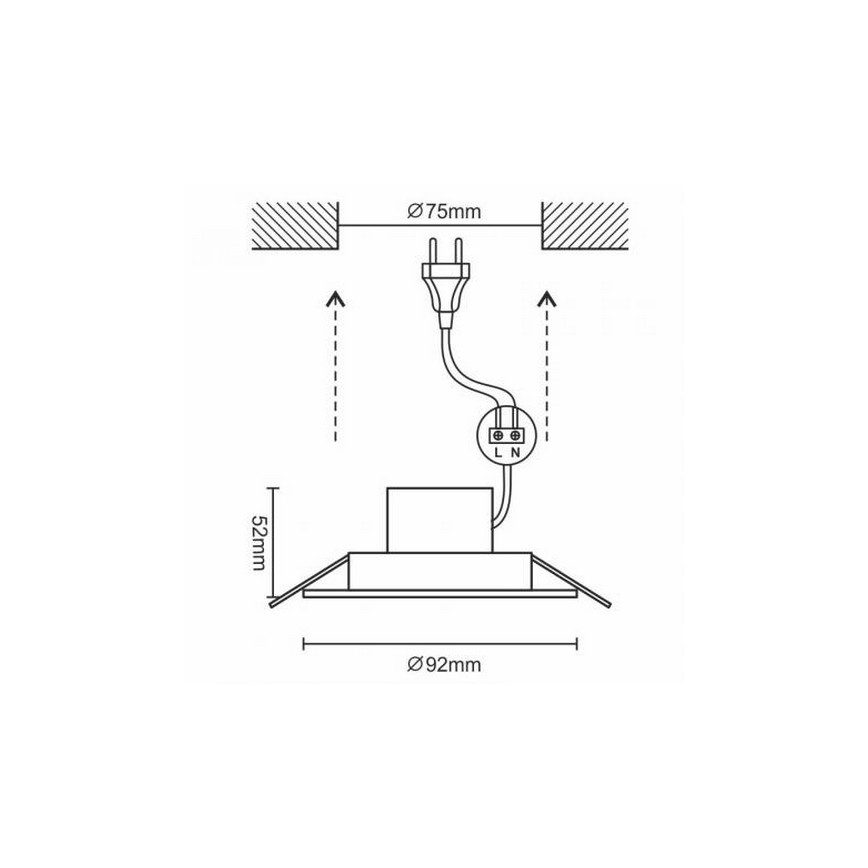LED Süvistatav laevalgusti vannituppa LED/7W/230V 4000K hõbedane IP44