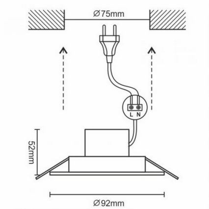 vannitoa LED ripplaevalgusti LED/7W/230V 4000K valge IP44