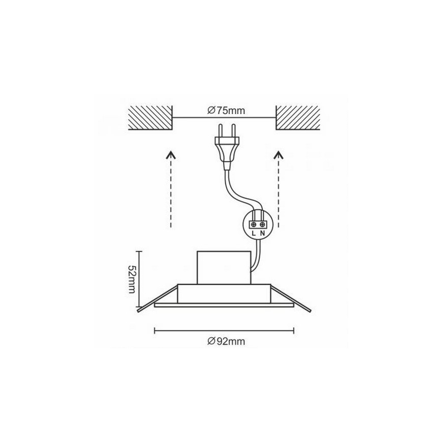 LED Süvistatav laevalgusti vannituppa LED/7W/230V 4000K valge IP44