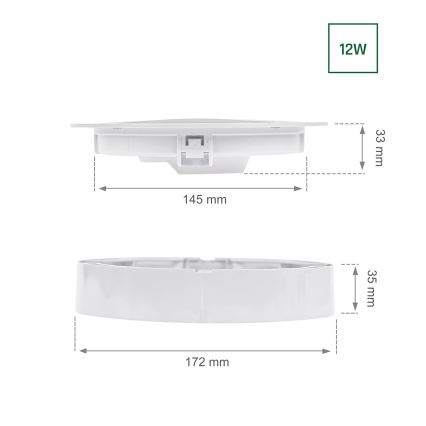 LED Süvistatav valgusti ALGINE 2in1 LED/12W/230V 4000K