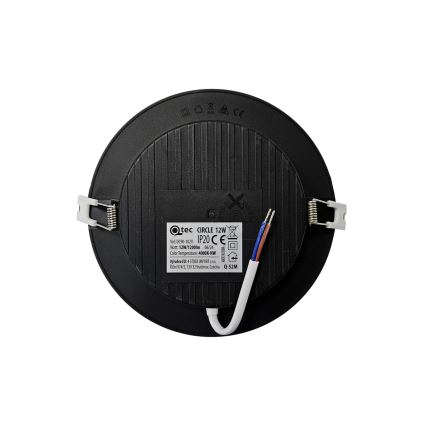 LED Süvistatav valgusti CIRCLE LED/12W/230V 4000K d. 17 cm must