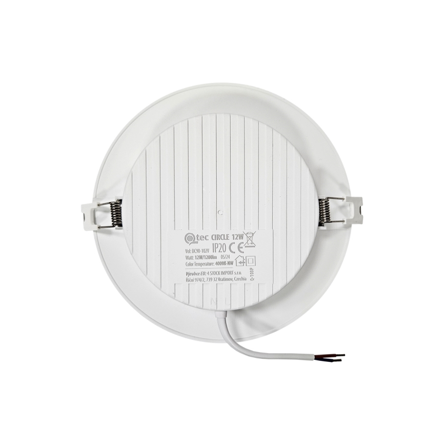 LED Süvistatav valgusti CIRCLE LED/12W/230V 4000K d. 17 cm valge