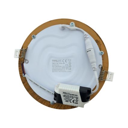 LED Süvistatav valgusti CIRCLE LED/12W/230V 4200K d. 16,7 cm pruun