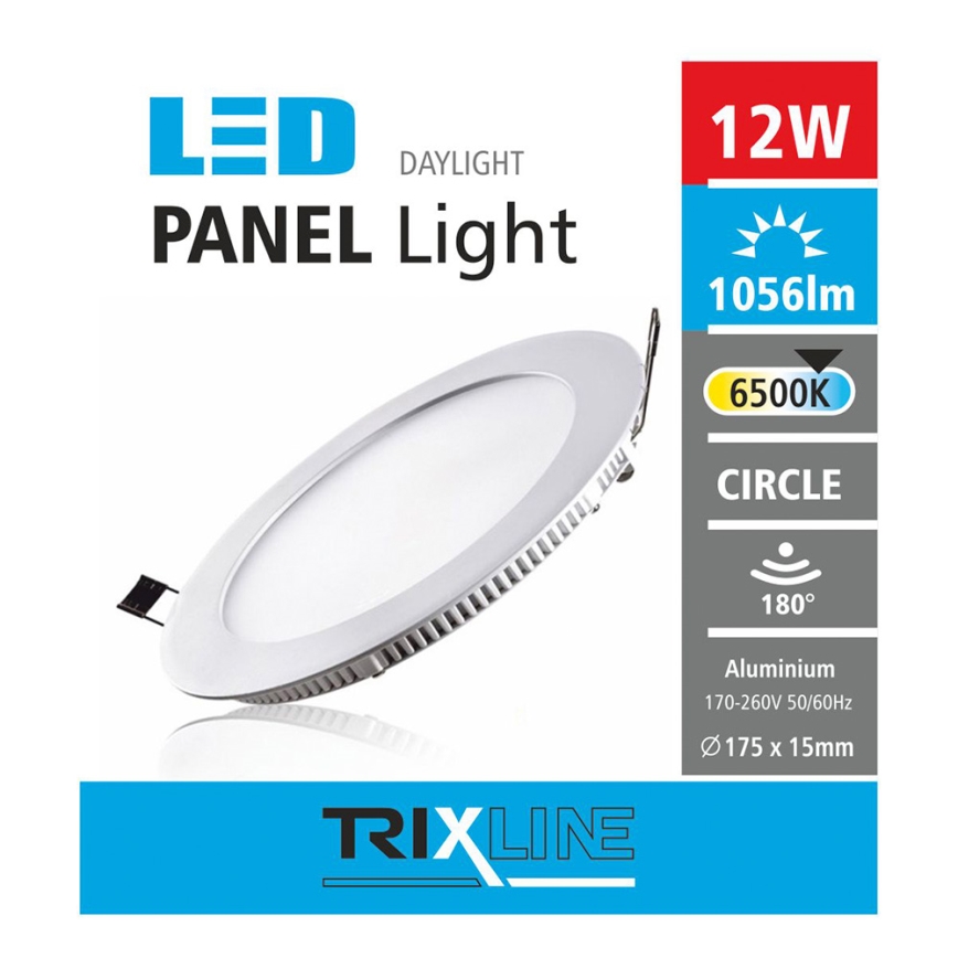 LED Süvistatav valgusti CIRCLE LED/12W/230V 6500K d. 17,5 cm valge