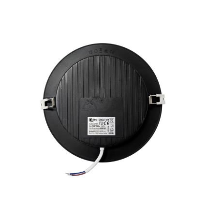LED Süvistatav valgusti CIRCLE LED/18W/230V 4000K d. 22 cm must