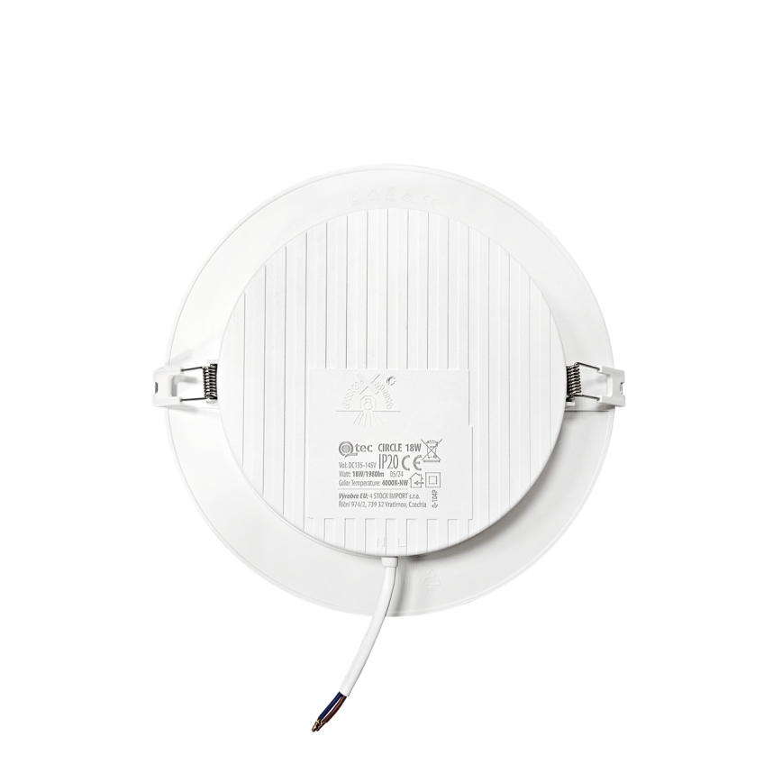 LED Süvistatav valgusti CIRCLE LED/18W/230V 4000K d. 22 cm valge