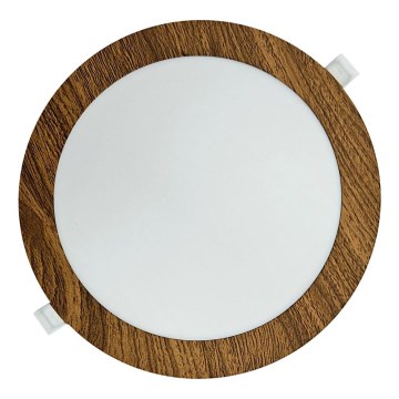 LED Süvistatav valgusti CIRCLE LED/18W/230V 4200K d. 22 cm pruun