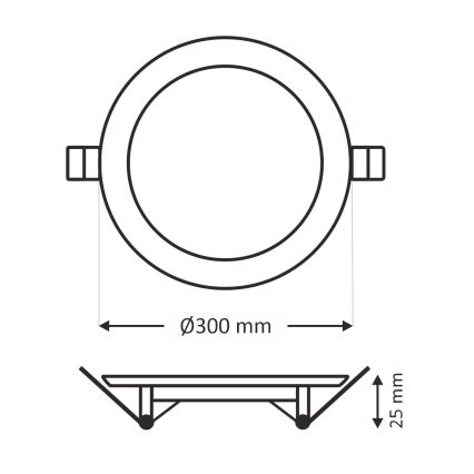 LED Süvistatav valgusti CIRCLE LED/24W/230V 6500K d. 30 cm valge
