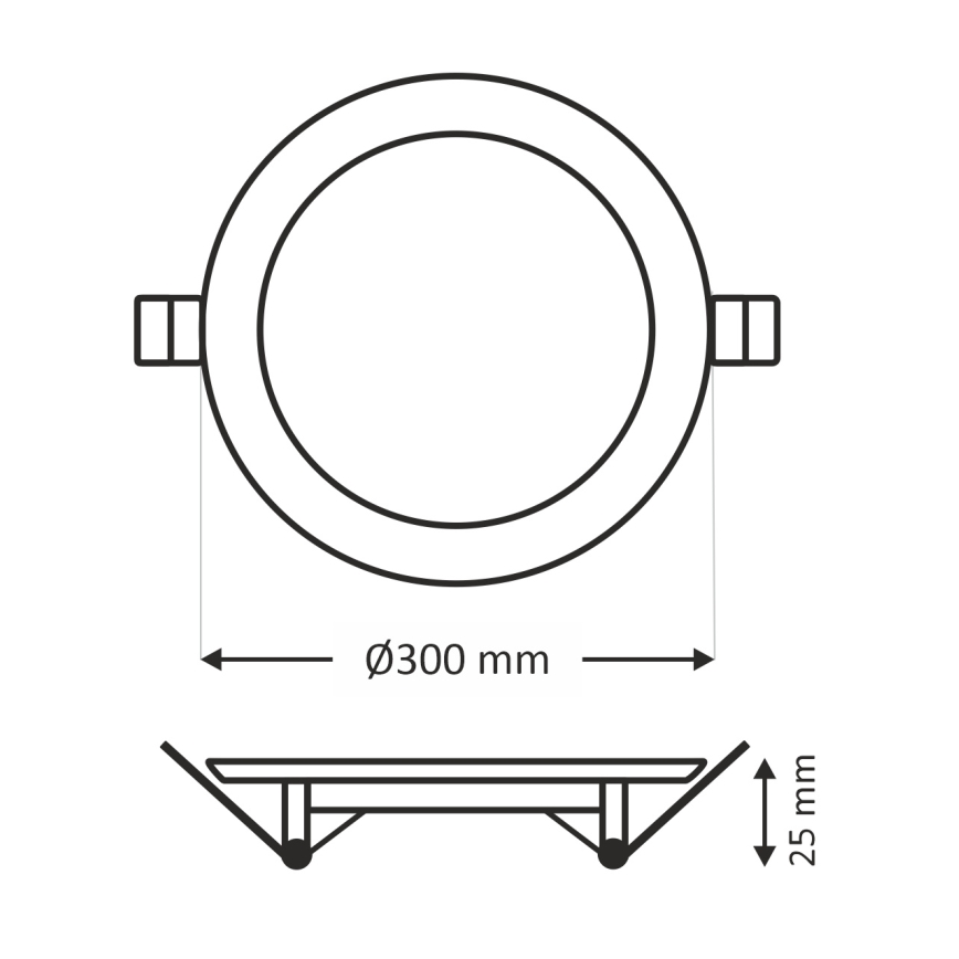 LED Süvistatav valgusti CIRCLE LED/24W/230V 6500K d. 30 cm valge