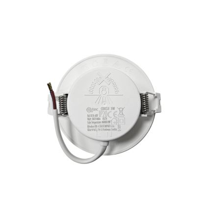 LED Süvistatav valgusti CIRCLE LED/3W/230V 4000K d. 9 cm valge