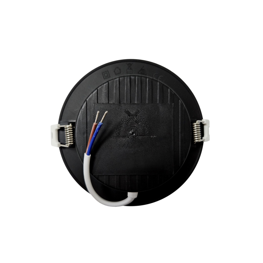 LED Süvistatav valgusti CIRCLE LED/6W/230V 4000K d. 12 cm must