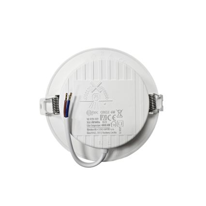 LED Süvistatav valgusti CIRCLE LED/6W/230V 4000K d. 12 cm valge