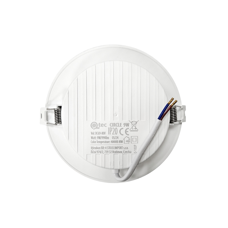 LED Süvistatav valgusti CIRCLE LED/9W/230V 4000K d. 14,5 cm valge