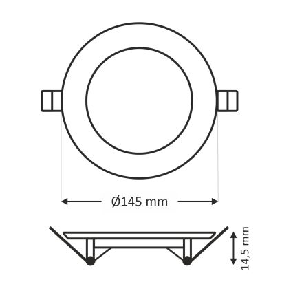 LED Süvistatav valgusti CIRCLE LED/9W/230V 6500K d. 14,5 cm valge