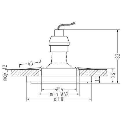 LED Süvistatav valgusti EYE 1xGU10/50W + LED/3W/230V