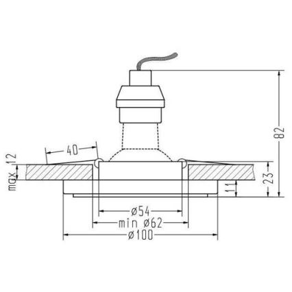 LED Süvistatav valgusti EYE 1xGU10/50W + LED/3W/230V