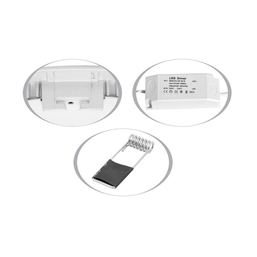 LED Süvistatav valgusti vannituppa LADA LED/18W/230V 2700K IP44