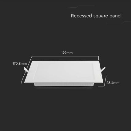 LED Süvistatav valgusti LED/12W/230V 6500K