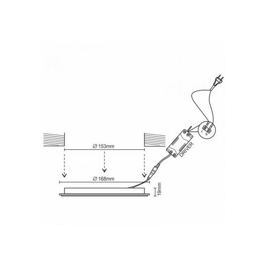 LED Süvistatav valgusti LED/12W/230V