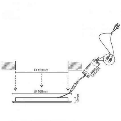 LED Süvistatav valgusti LED/12W/230V