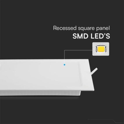 LED Süvistatav valgusti LED/18W/230V 22x22 cm 4000K valge
