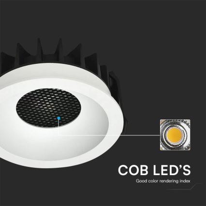 LED Süvistatav valgusti LED/18W/230V 3000/4000/6400K d. 10,6 cm valge