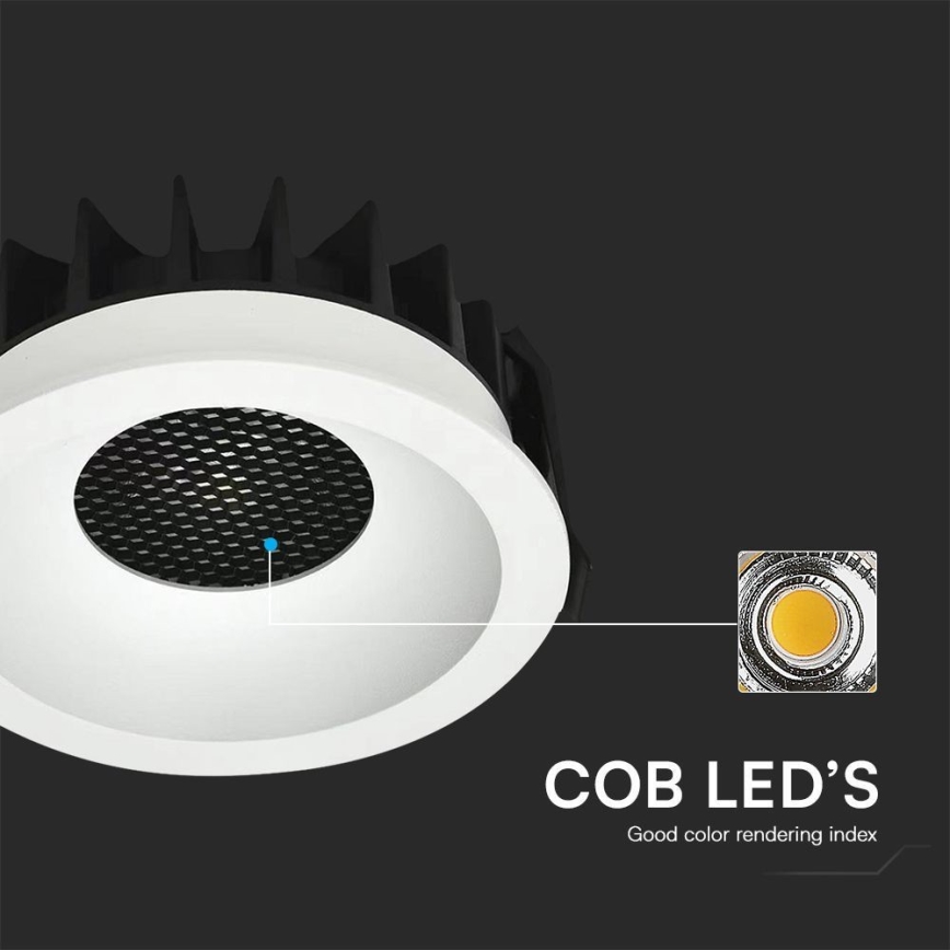 LED Süvistatav valgusti LED/18W/230V 3000/4000/6400K d. 10,6 cm valge
